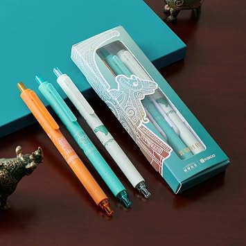 Kaco Bronze Age Gel Ink Pens 3 Pieces Gel Pens 0.5mm Fine Point Black Ink Writing Length up to 800 Meters