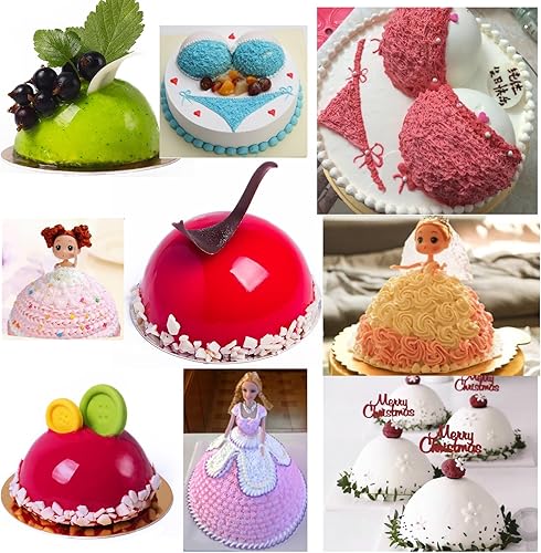 Miniatura 3 de Molde para pastel de cúpula de 4 pulgadas, 2 moldes para pasteles de fútbol, molde para pastel de hemisferio, molde de pastel de fútbol 3D para