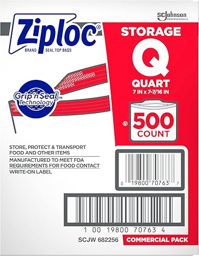 Miniatura 3 de SC Johnson Bolsas profesionales Ziploc de almacenamiento de alimentos de un cuarto de galón, tecnología Grip 'n Seal para un agarre más fácil,