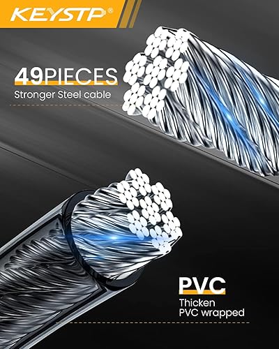 Miniatura 5 de URBANMAX Cable de bloqueo de bicicleta con combinación, combinación reiniciable de alta seguridad, antirrobo, bloqueo de scooter con soporte de