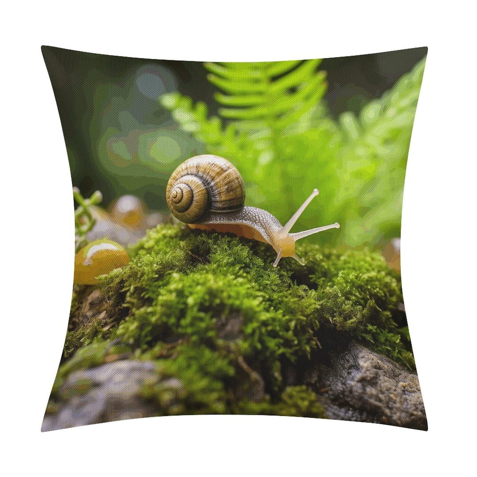 Adfgyerh Style Snail Crawling Pillow Covers Soft And Comfortable Invisible Zipper ，Home Decor 18X18 Inch Edging Technology，Throw Pillow Covers For Couch Sofa Bedroom Living Room.