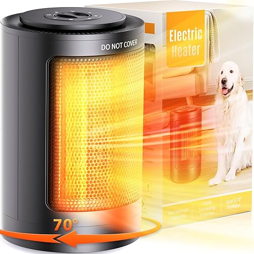 Calentador de espacio eléctrico, oscilación de 70, calentador personal de 1500 W750 W, calentador eléctrico con protección contra sobrecalentamiento