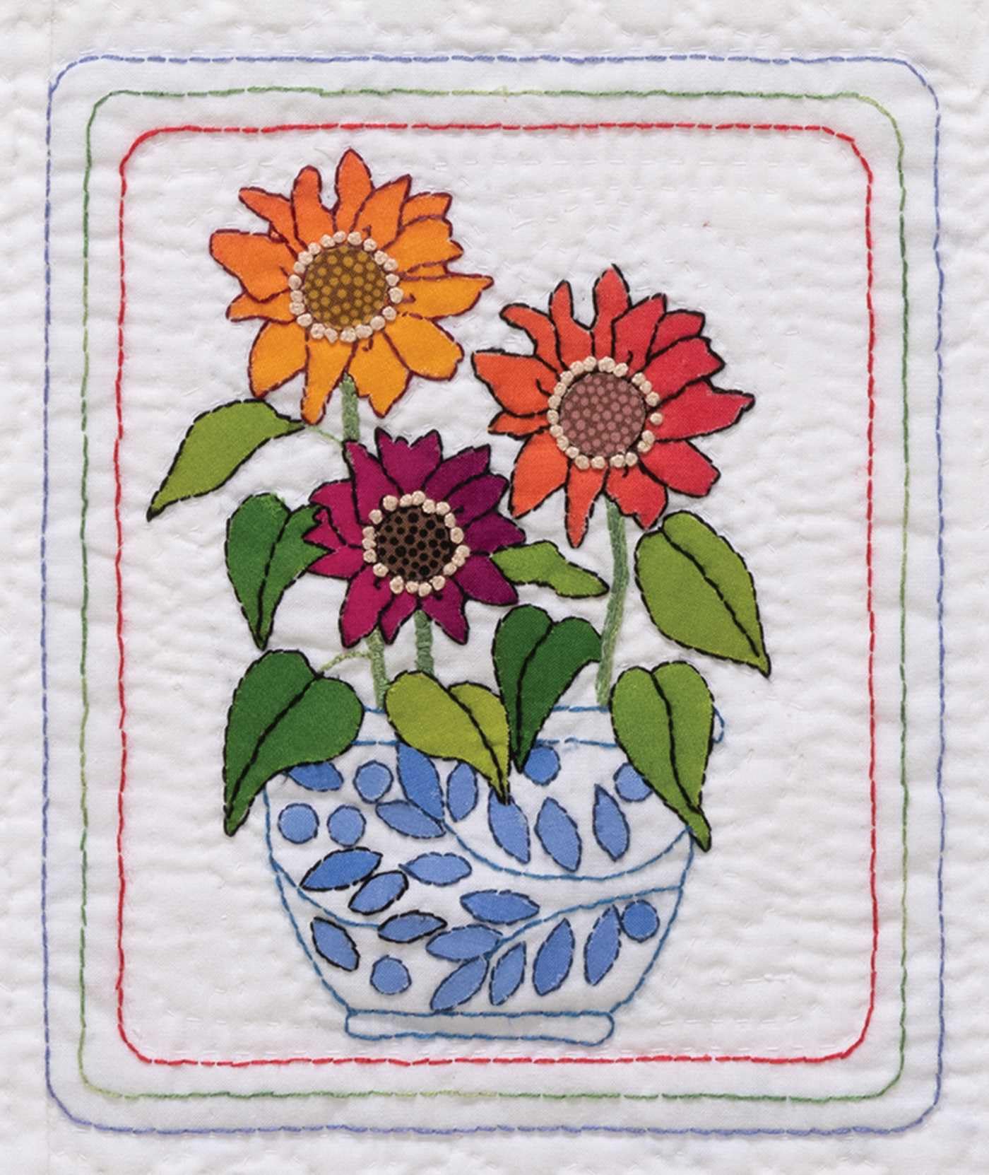 Flower Show Quilt: Charming Fusible Appliqué - Embellish with Hand Embroidery