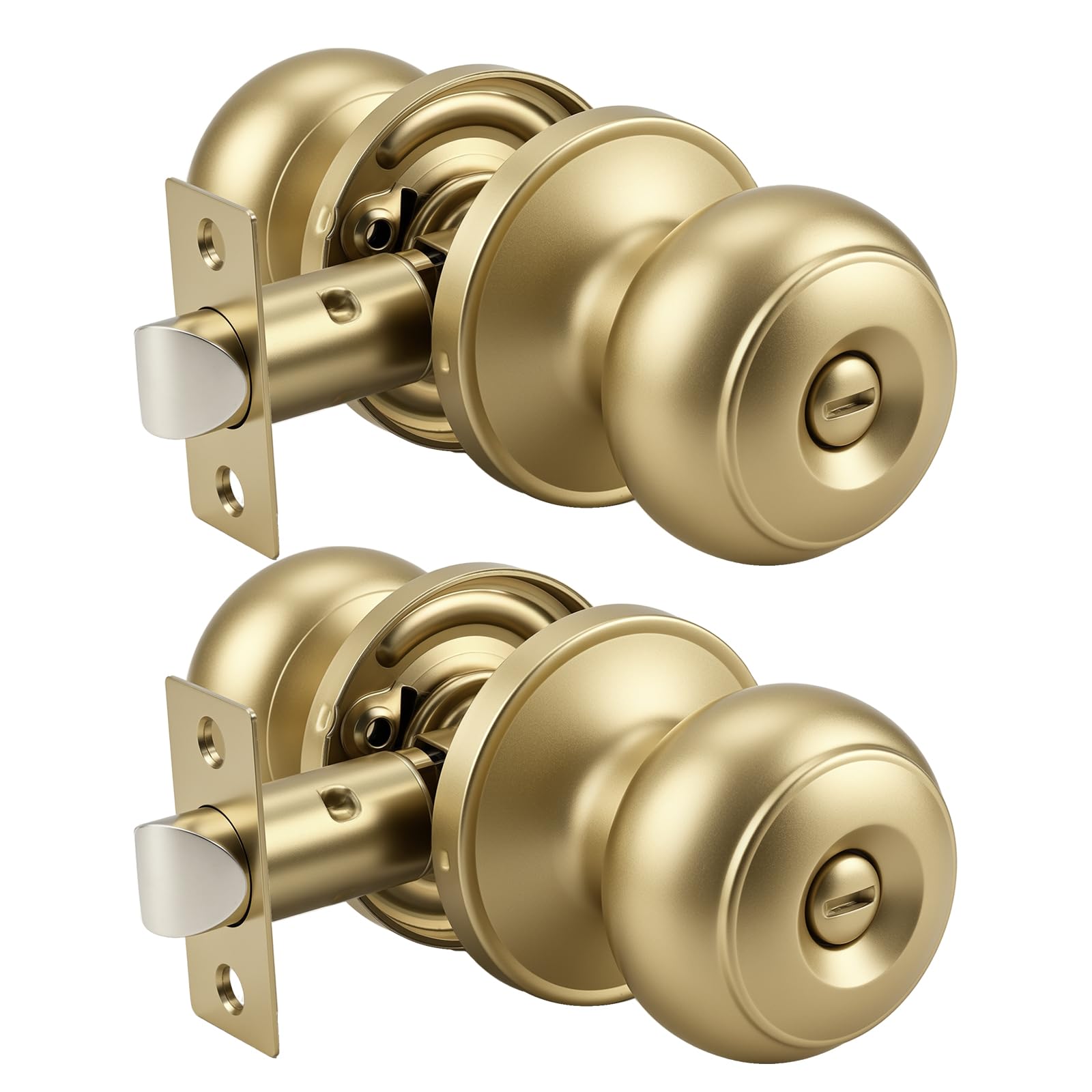 Privacy Door Knobs with Lock - Brushed Nickel -29