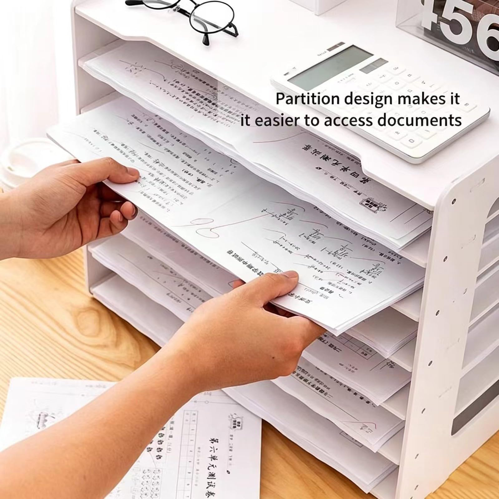 Organizzatore da Scrivania e Accessori per Ufficio, Vassoio Portadocumenti a 3-15 Livelli, Forniture per Ufficio e Organizer da Scrivania(4-A)
