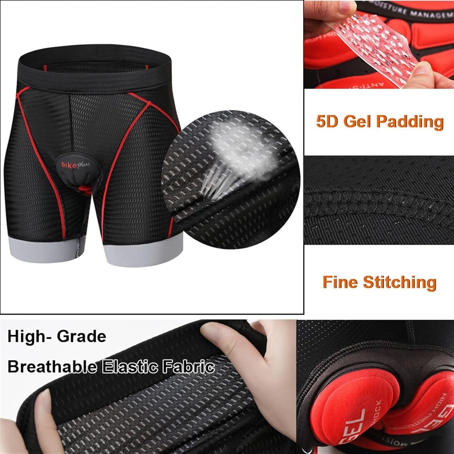 Cuissards de Cyclisme Cuissards De Cyclisme, Femmes Shorts Vélo Respirant Maille sous-Vêtements Pad Antichoc VTT Homme