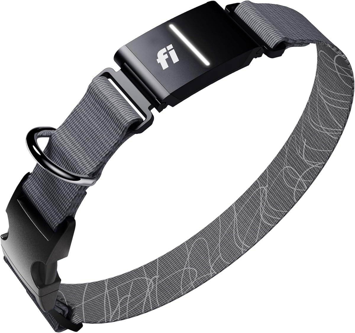 Fi New Series 3+ Smart Dog Tracker Collar [12 Month Membership Included] GPS Tracker for Dogs with Health & Behavior Monitoring, Escape Alerts, Waterproof, LED, Apple Watch Compatible (Gray, Large)