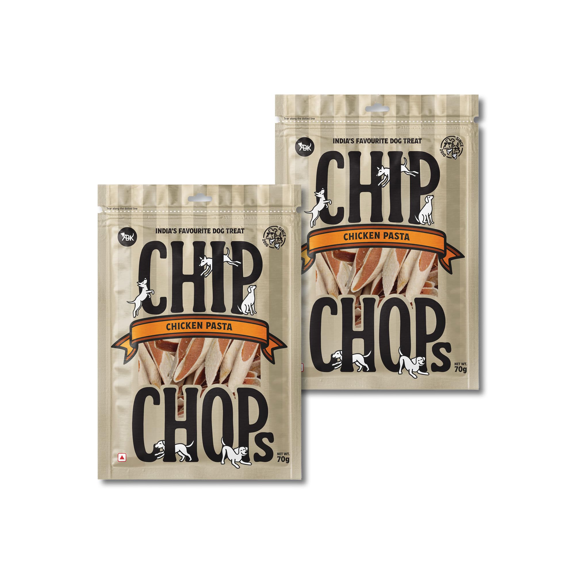 Chip Chops Chicken Pasta Dog Treat, Easily Digestible, Healthy Dog Treat, Perfect for Snacks, Suitable for All Dog Breeds, (Pack of 2) - Each 70gm