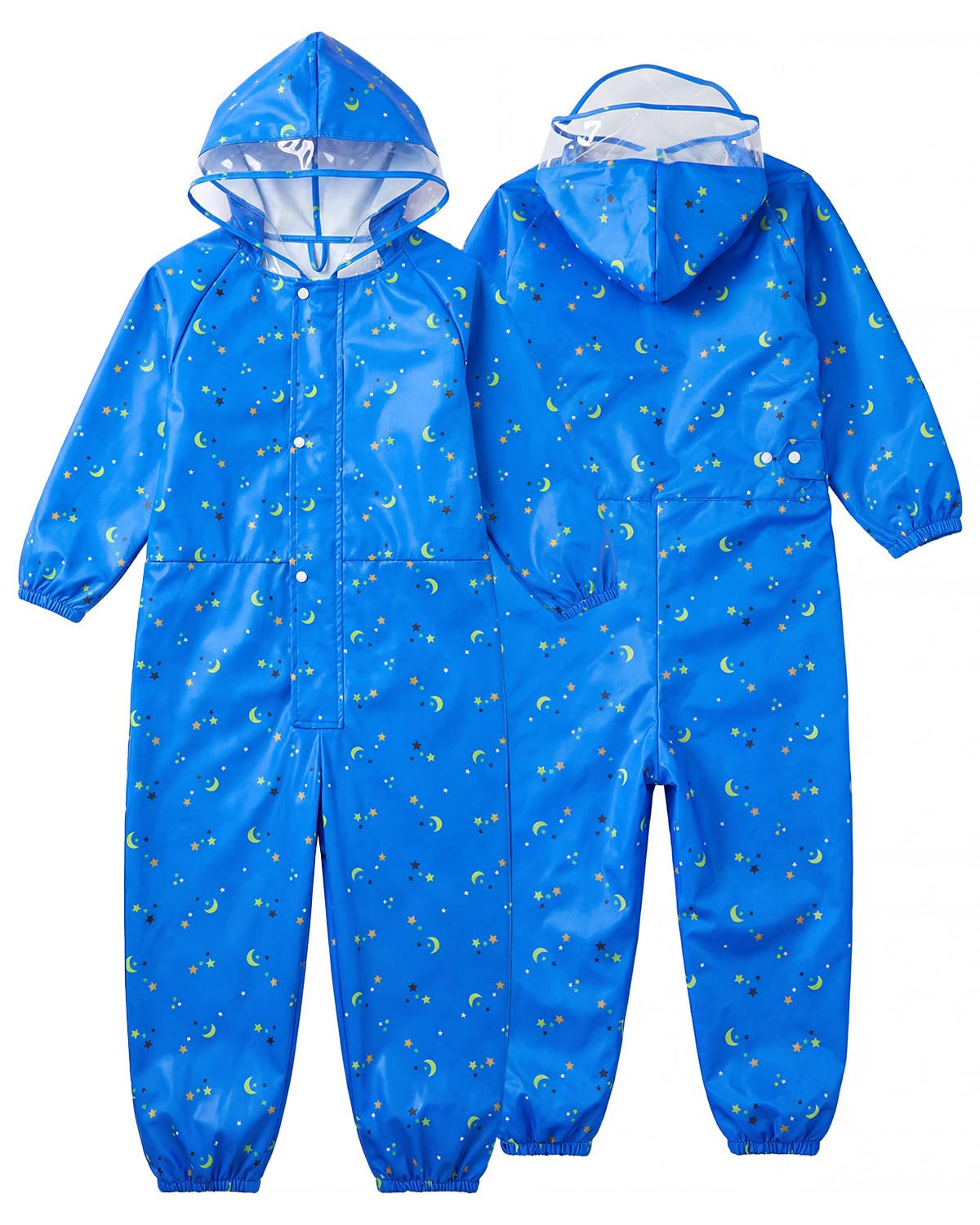 JiAmy Combinaison Pluie Enfant Imperméable, Combinaison Intégrale avec Fermeture Zippée + Boutons, Vêtement Pluie Enfant Garçon Fille 1 à 3 Ans