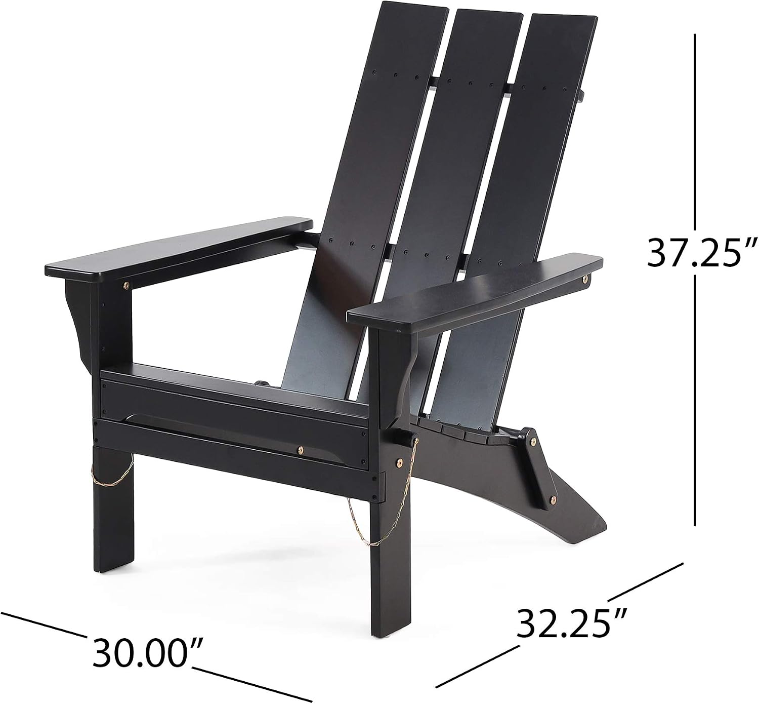 Christopher Knight Home Aberdeen Outdoor Contemporary Acacia Wood Foldable Adirondack Chair, Black