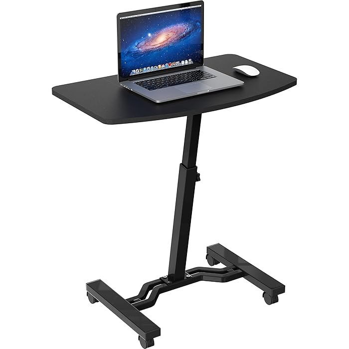 Buy SHW Height Adjustable Mobile Laptop Stand Desk Rolling Cart, Height