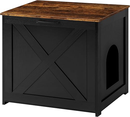 Dwanton Mueble Caja de Arena para Gatos Oculta, Carcasa de Caja de Arena para Gatos, Entrada Reversible Puede Estar en el Lado Izquierdo o Derecho,
