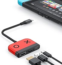 Switch Dock for Nintendo Switch OLED, 3 in 1 Switch TV Adapter with 4K HDMI, USB 3.0 Port, Type C 65W Charging, Portable Switch Docking Station Travel, for Samsung Dex S21, MacBook