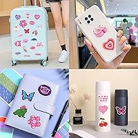 Vista 5 de 200 calcomanías Y2K, calcomanías retro estéticas de cibertendencia, vinilo impermeable para botellas de agua, maletín para fiestas de cumpleaños