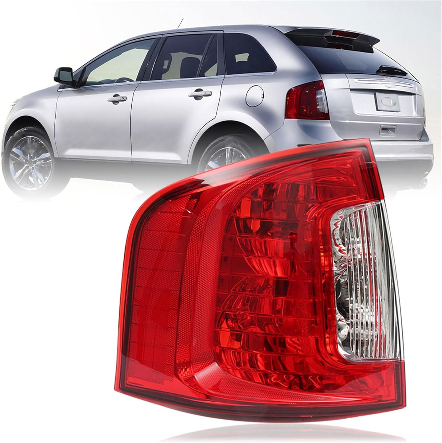 munirater Tail Light Rear Brake Lamp Assembly Driver Side Replacement for Edge 2011-2014