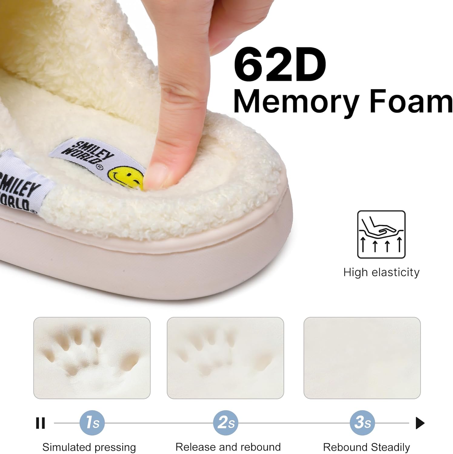 Smile Face Slippers for Womens Mens Soft Plush House Slippers Retro Happy Slip-On Slides Winter Warm Comfy Memory Foam Fluffy Indoor Outdoor Shoes - Image 6