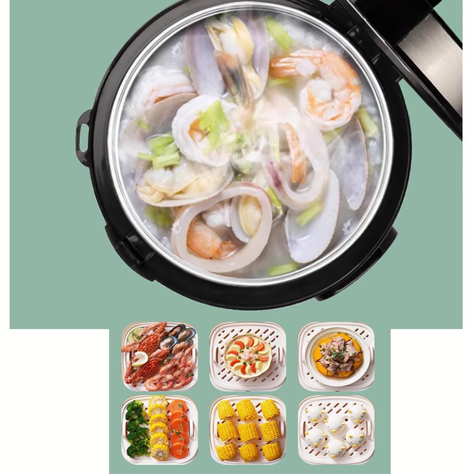 Olla arrocera, capacidad de 5 litros, forro de acero inoxidable 304, electrodoméstico para cocinar arroz blanco/integral, gachas y sopa, sirve de 1 a 8 personas