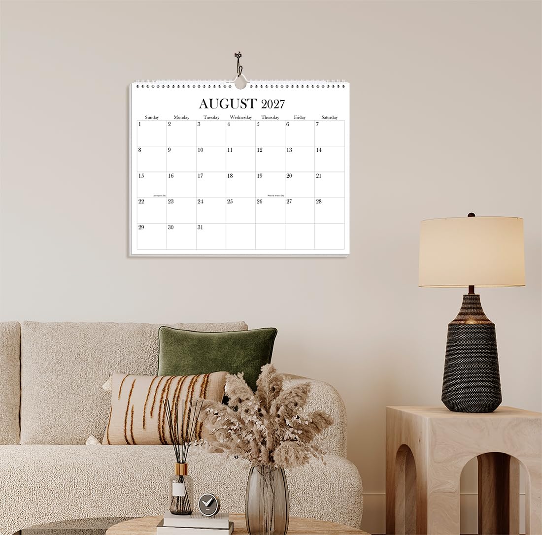 Kalender 2025-2026 - Wandkalender von November 2025 bis Juni 2027, 2026 Wandbehang Kalender Planer mit dickem Papier, 30,5 x 36,8 cm, Schwarz