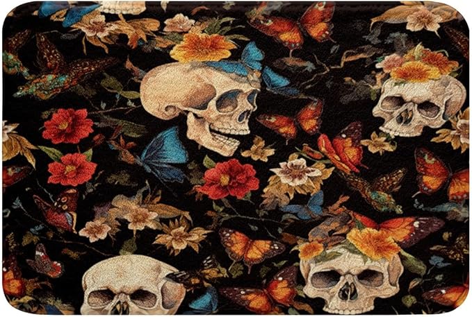 Feelyou Sugar Skull Bathroom Rugs 20