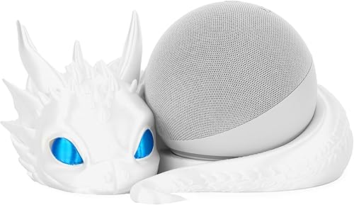 Miniatura 14 de Costume Wizard Soporte Dragon para Echo Dot 4ª/5ª generación, 3D impreso Dragon Yaxa Echo Altavoces de escritorio, soporte para Echo Dot 5ª Negro