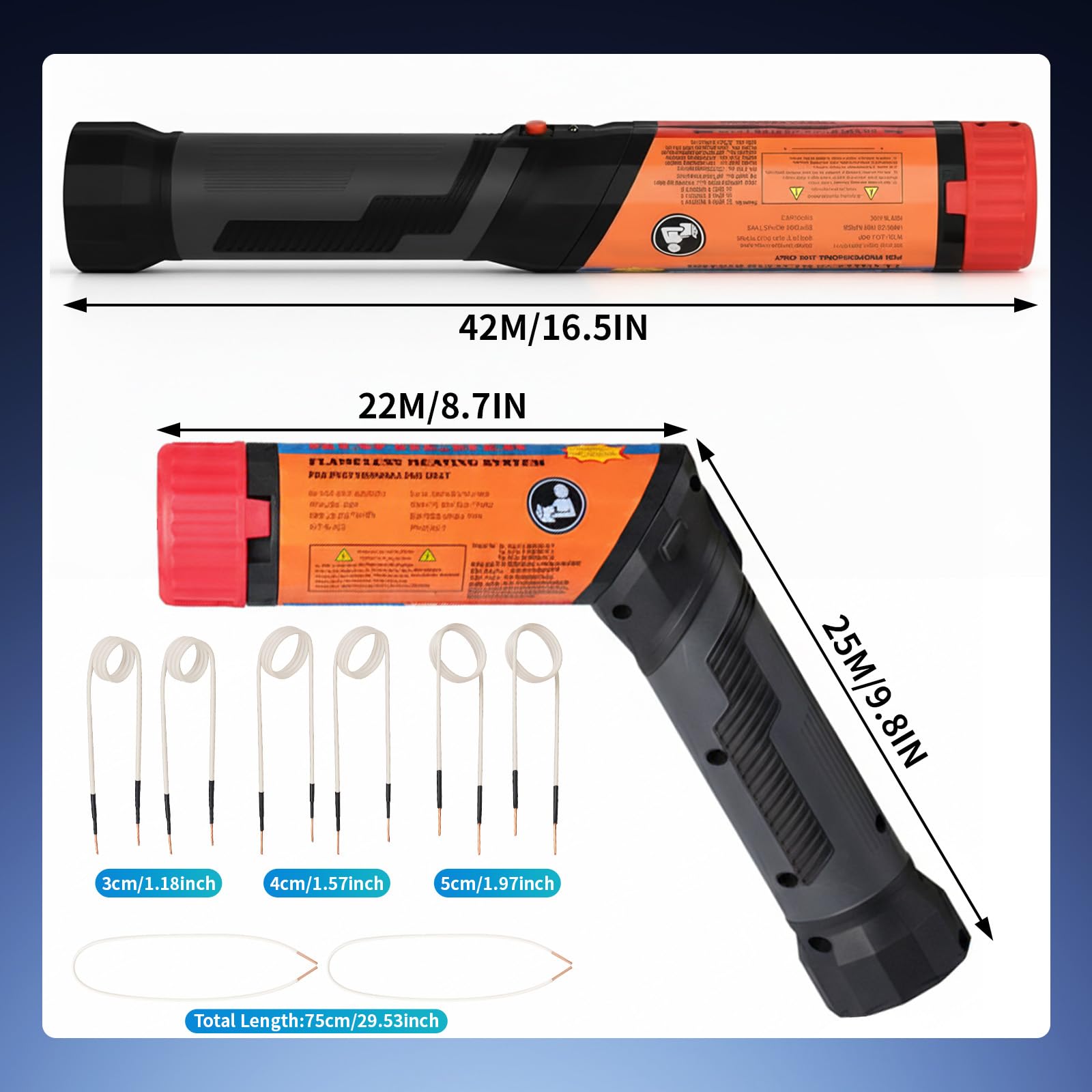 1100W Magnetischer Induktionsheizgerät - Flammenfreies Induktionsheizgerät, 8 Heizspulen(30/40/50mm*2, 750mm*2), für Präzisionsteile wie Muttern, Schrauben, Zahnräder, Riemenscheiben, Lager Usw