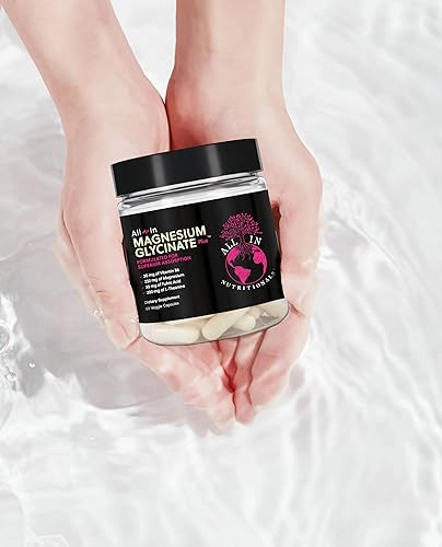 Miniatura 4 de All-In Nutritionals - Glicinato de magnesio + cápsulas soporta múltiples sistemas, 1200 mg, 60 cápsulas - Vegano - L-treonato añadido y L-teanina -