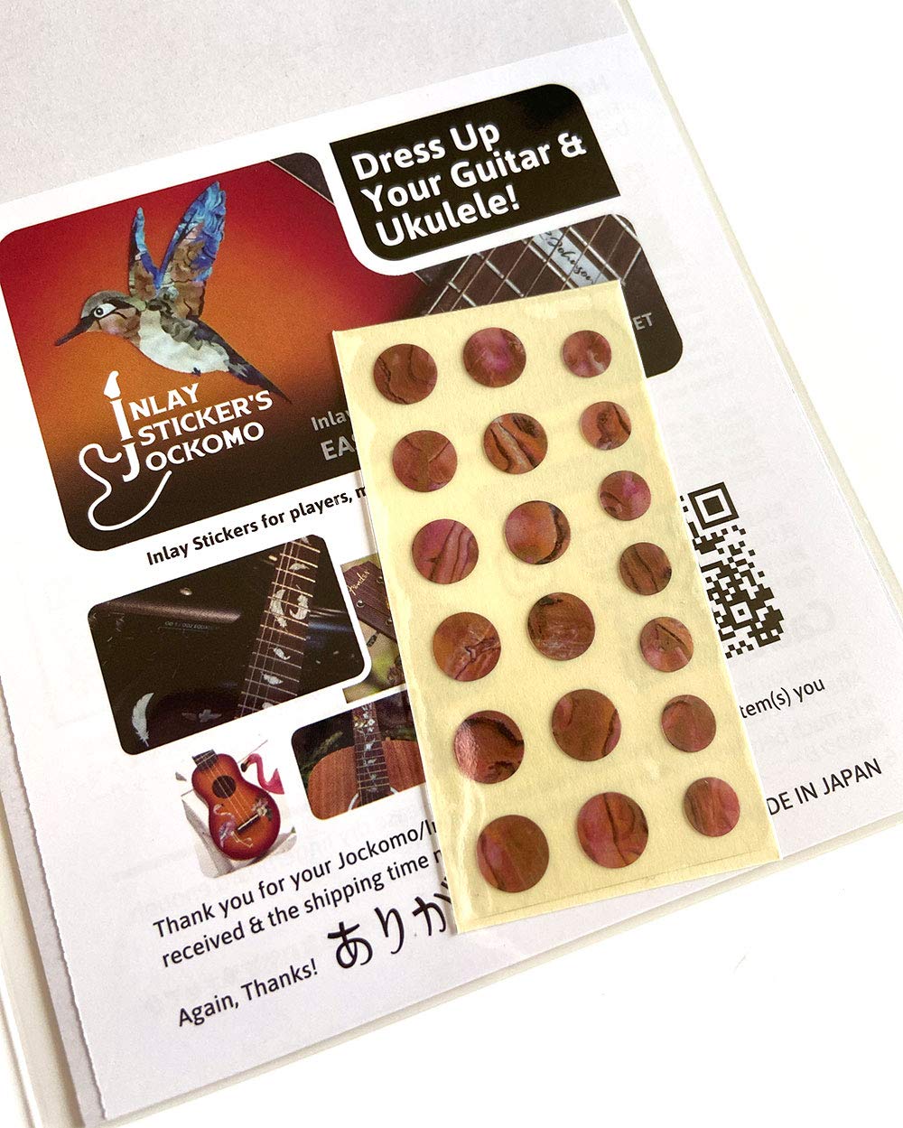 Inlay Sticker Fret Markers for Guitars &amp; Bass - Custom Dots - Abalone Red