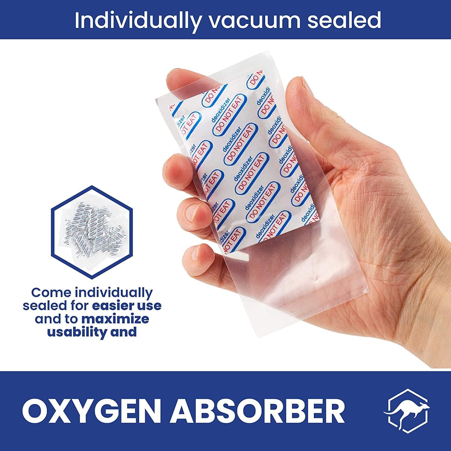 Wallaby 2000cc Oxygen Absorbers - 20 Count (Individually Sealed) - for Long Term Food Storage & Survival, Mylar Bags, Canning, Harvest Right Freeze Dryer