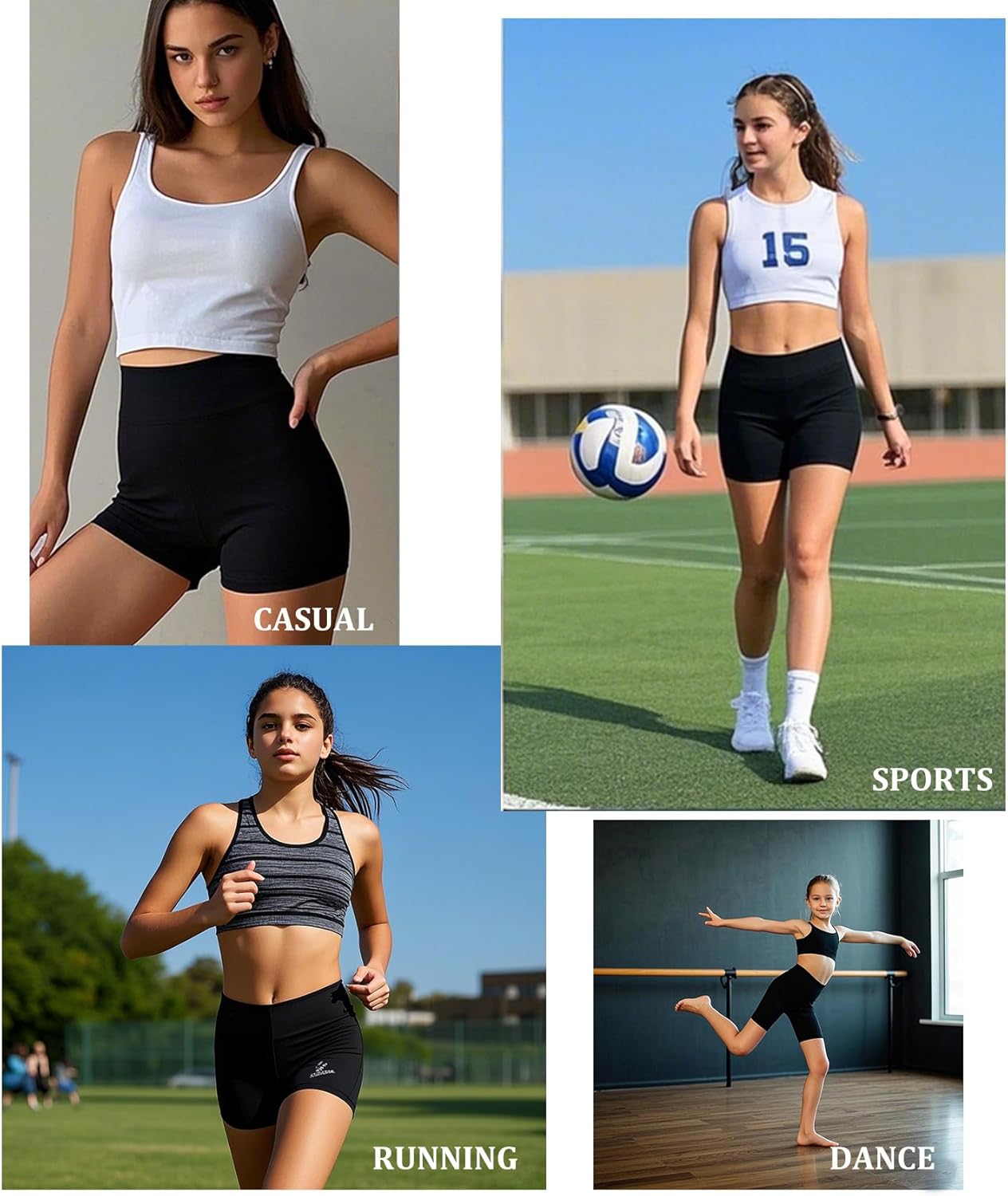 Girls Bike Shorts-5" Soft High Waisted Athletic Biker Shorts for Girls Dance Volleyball 6-14Years - Image 7