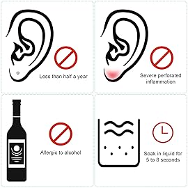 Maitys 180 Pcs Earrings Hole Cleaner, Piercing Cleaner Floss, Rose Fragrance Odor Removal Ear Care, Piercing Floss Disposable Aftercare Cleaning Tool(Blue)