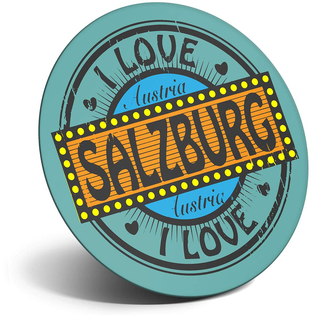 Destination Vinyl Ltd Magnet For Refrigerator, Fridge - I Love Salzburg Austria Ski Snow For Office, Cabinet And Whiteboard, Magnetic Stickers, 10575