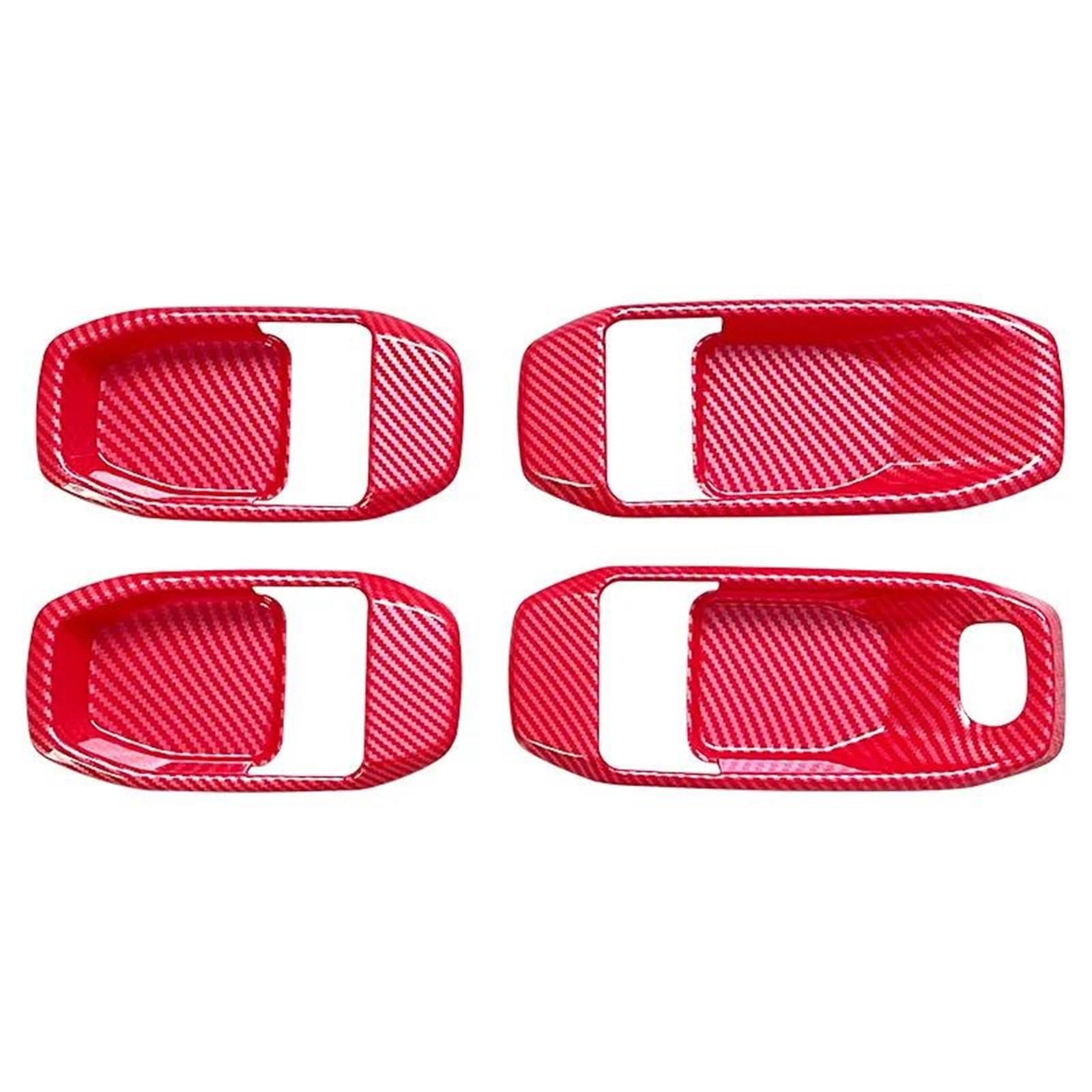 FHCBUTAE Interior Car Handle Interior Door Handle Bowl Cover Trim for Jeep for Wrangler JL JLU for Gladiator JT 2018-2024(Red)