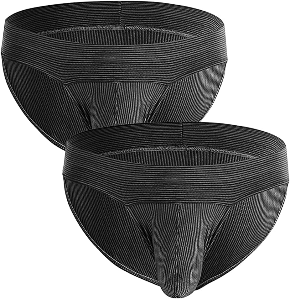 Summer Code Men's Underwear Striped Micro Mesh Briefs Breathable Underpants Pack