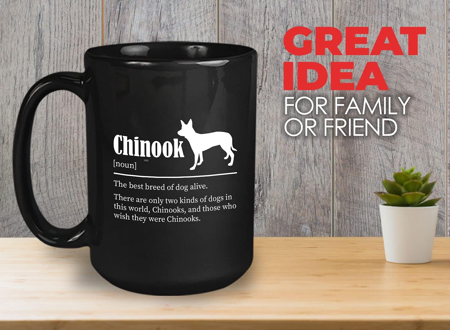 Bubble Hugs Dog Lover Coffee Mug 15oz Black - Chinook - Dog Owner Pet Owner Animal Lover Dog Breed Definition Novelty Sweet Best Pet Poodle Bulldog Shepherd Retriever