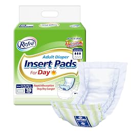Refré Adult Diaper Insert Pads for Day - Unisex Booster Liners for Tabbed Briefs with Odor Control & Leak Protection - 450cc Absorbent Incontinence Pads, 8.3"x18.9" (39 Count)