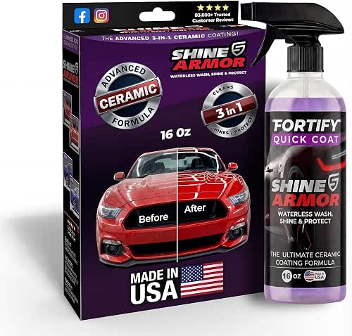 SHINE ARMOR Fortify Quick Coat: 3-in-1 Waterless Car Wash Spray