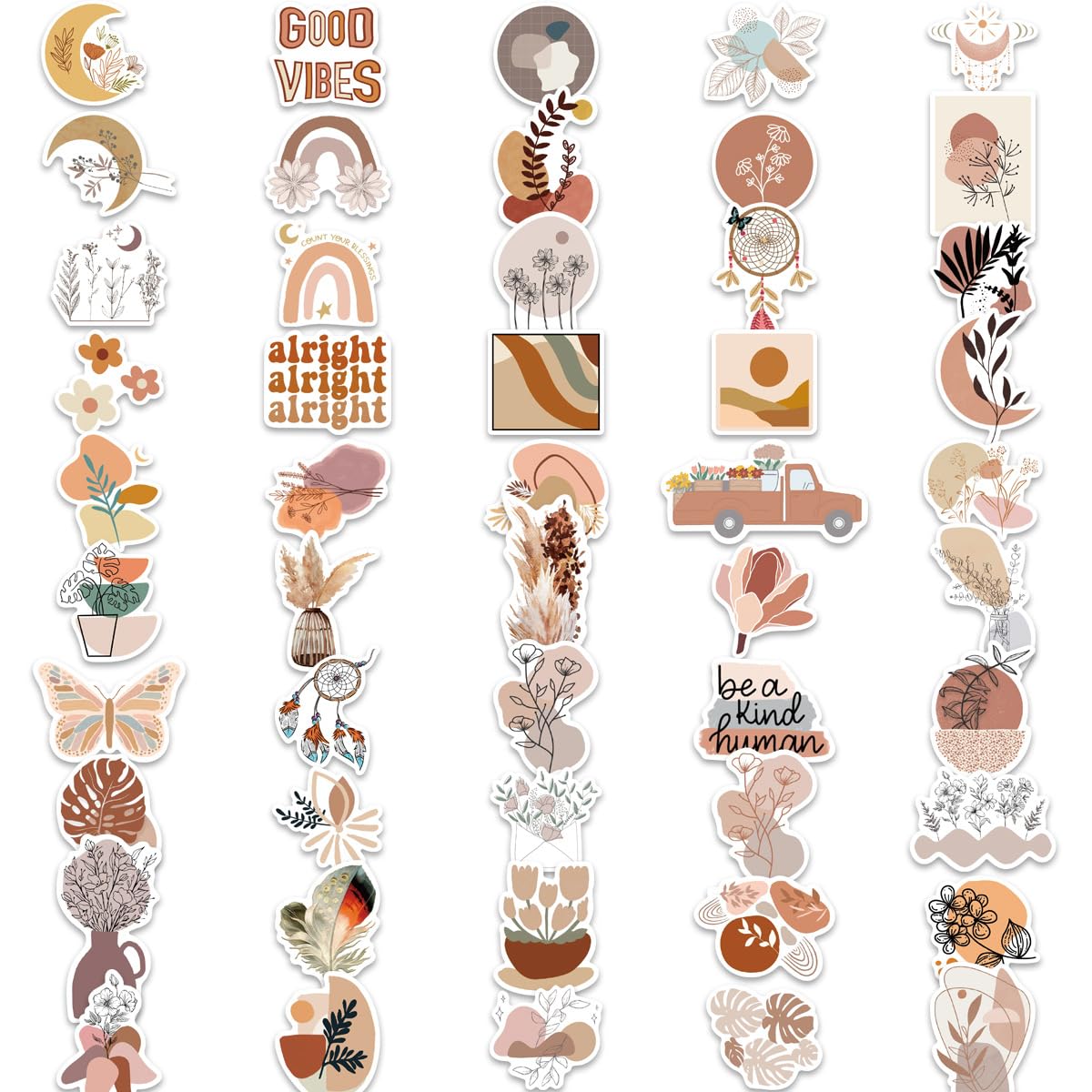 200 Pcs Aesthetic Cute Trendy Vintage Scrapbooking Stickers Paper Pack,Waterproof Vinyl Retro DIY Sticker for Scrapbook Journal,Water Bottles - Image 4