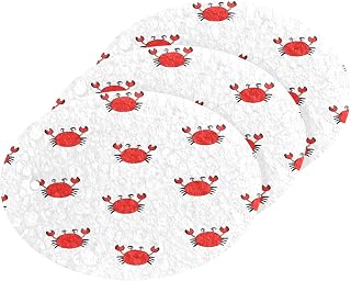 Cute Funny Crabs Kitchen Sponges Cleaning Dish Sponges Non-Scratch Natural Scrubber Sponge for Kitchen Bathroom Cars, pack of 3