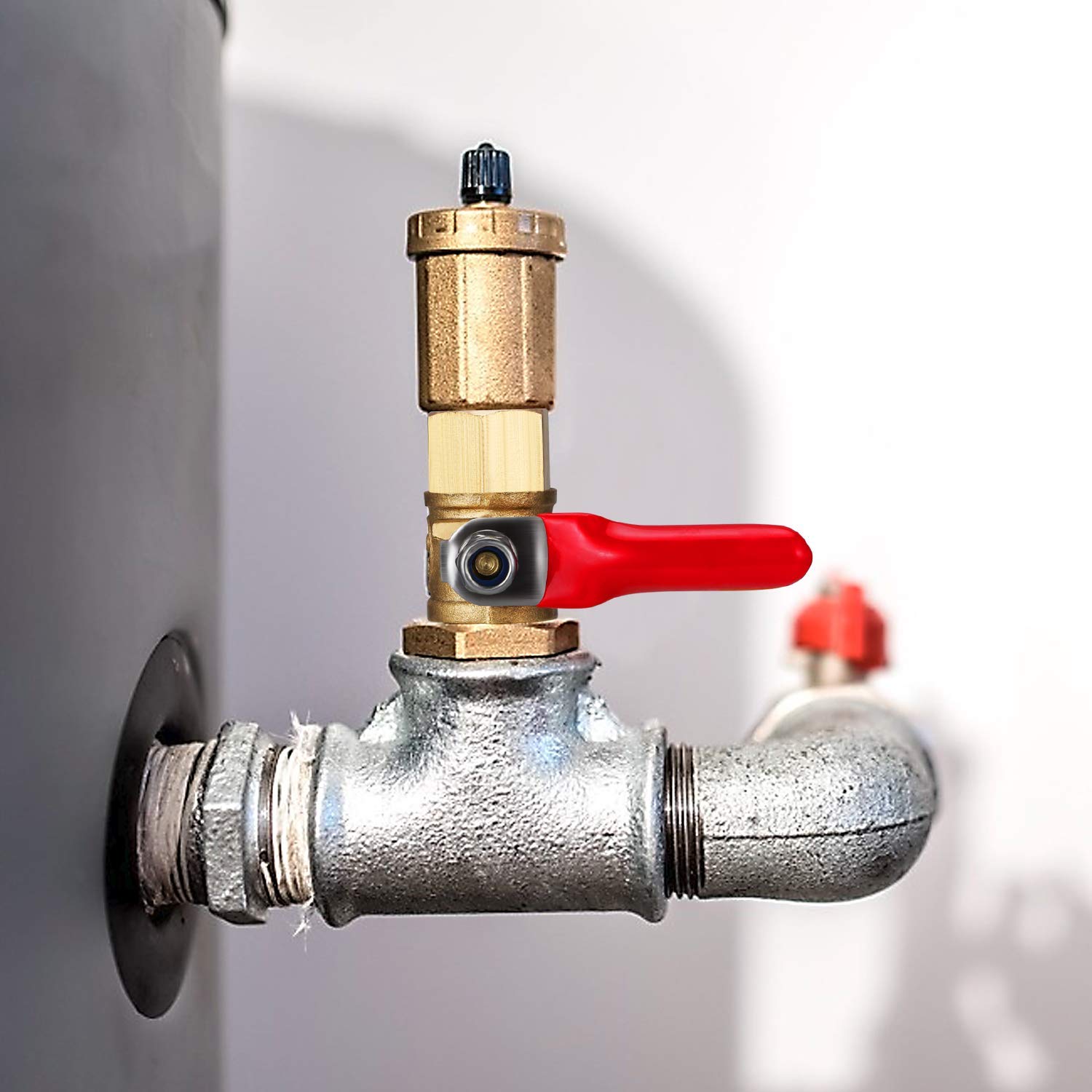 1/4 Inch Ball Valve NPT Air Compressor Brass Valve Female Male Shut Off Small : Industrial & Scientific