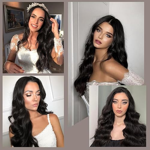 Miniatura 6 de Extensiones de cabello negro natural con clip, de 20 pulgadas, 6 unidades, gruesas, rizadas, extensiones de cabello sintético de doble trama,