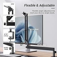 Vista 4 de Tonor Brazo de Micrófono para Escritorio, Brazo Articulado de Perfil Bajo, Brazo de Micrófono, Soporte de Micrófono Ajustable con Abrazadera