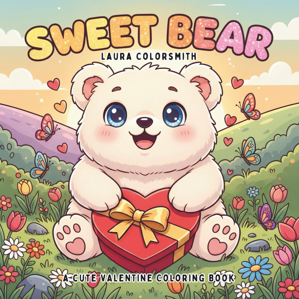 Sweet Bear - A Cute Valentine Coloring Book: A Heartwarming Valentine Bear Coloring Book Filled with Love, Cuteness, and Sweet Moments (Coloring book for Valentine)
