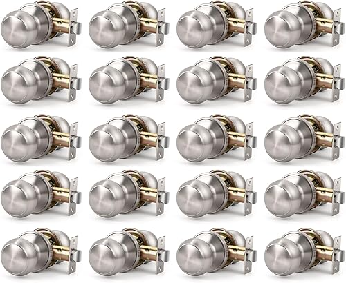 Miniatura 35 de KNOBWELL 8 Pack Black Door Knob for Hallway and Closet, Keyless Interior Passage Function, Round Non-Locking, Matte Black Handle