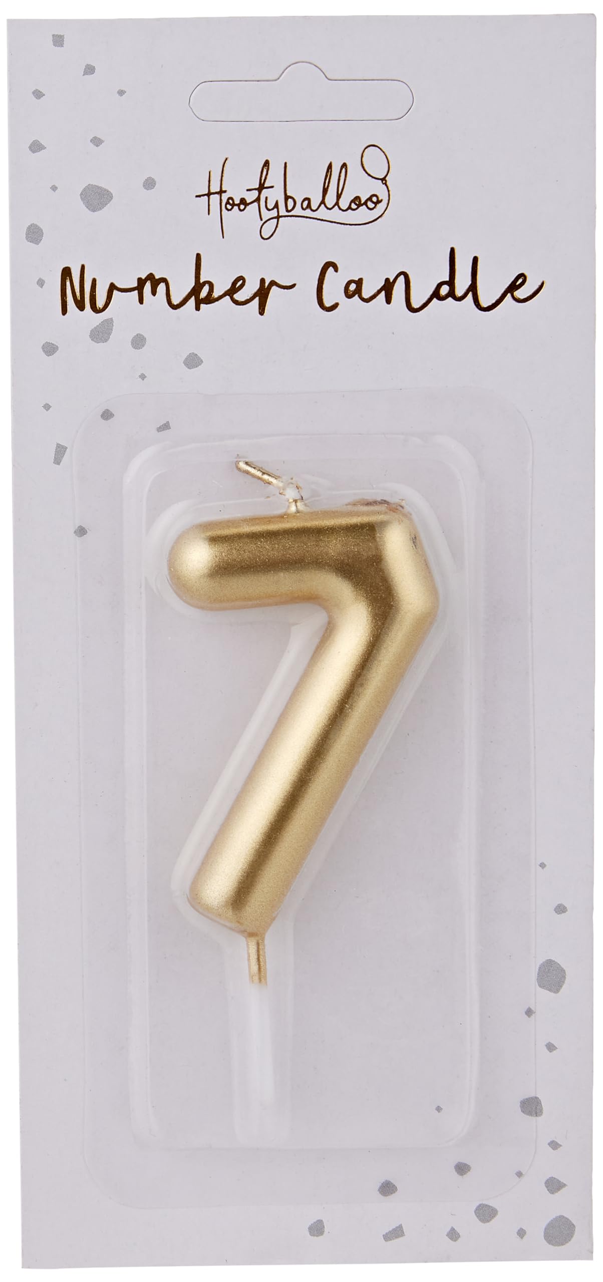 Hootyballoo Metallic Gold Number 7 Birthday Cake Candle