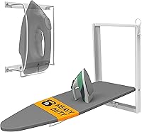 Vista 10 de Xabitat Tabla de planchar para montar en la pared, 36.2 x 12.2 pulgadas, tabla de hierro plegable de montaje compacto para espacios pequeños, ahorro