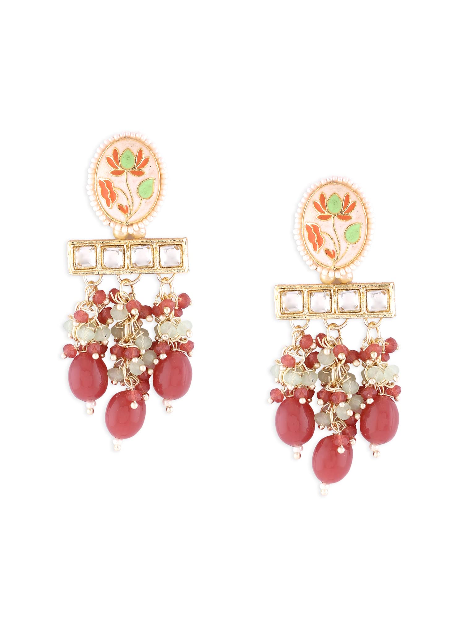 Zaveri Pearls Multicolor Meenakari Cluster Beads Embellished Kundan Traditional Drop Earring For Women-ZPFK15639 (B0BTVR2MV3) Amazon Price History, Amazon Price Tracker