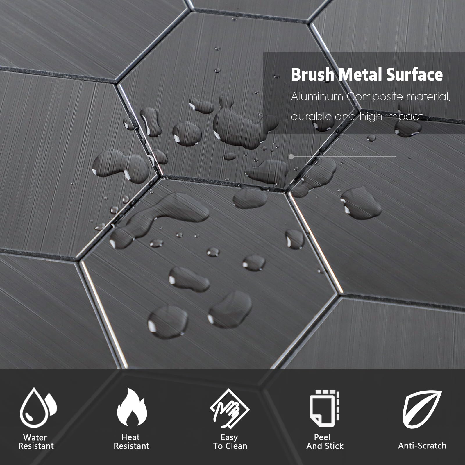 Snapklik.com : HOMEART Peel And Stick Backsplash Hexagon Tile
