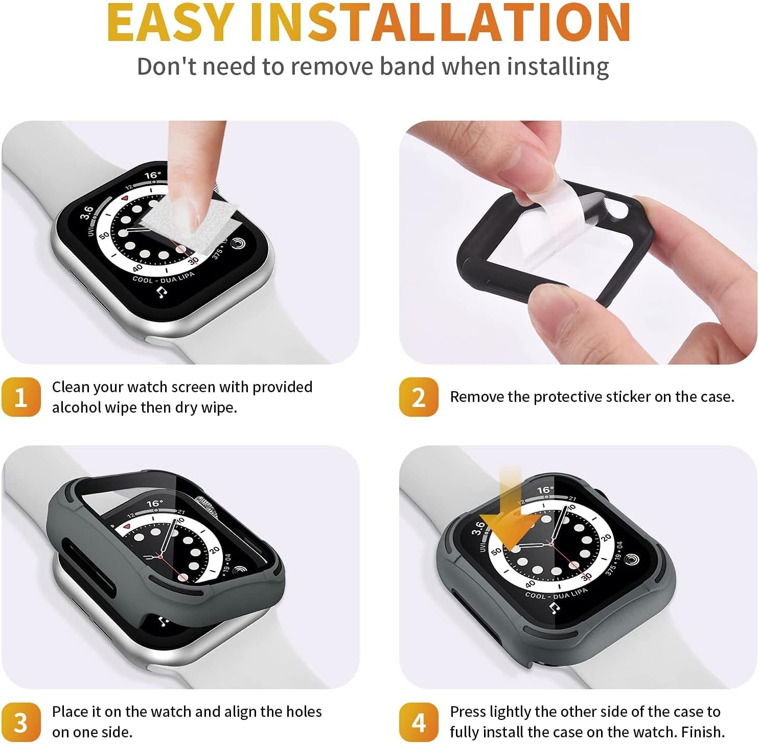 [2Pack] Tensea for Apple Watch Screen Protector Case Series 3 2 1 42mm Accessories, iWatch Protective PC Face Cover Built-in Tempered Glass Film, Rugged Bumper 42 mm Men (Black-Gray/Black,42mm)