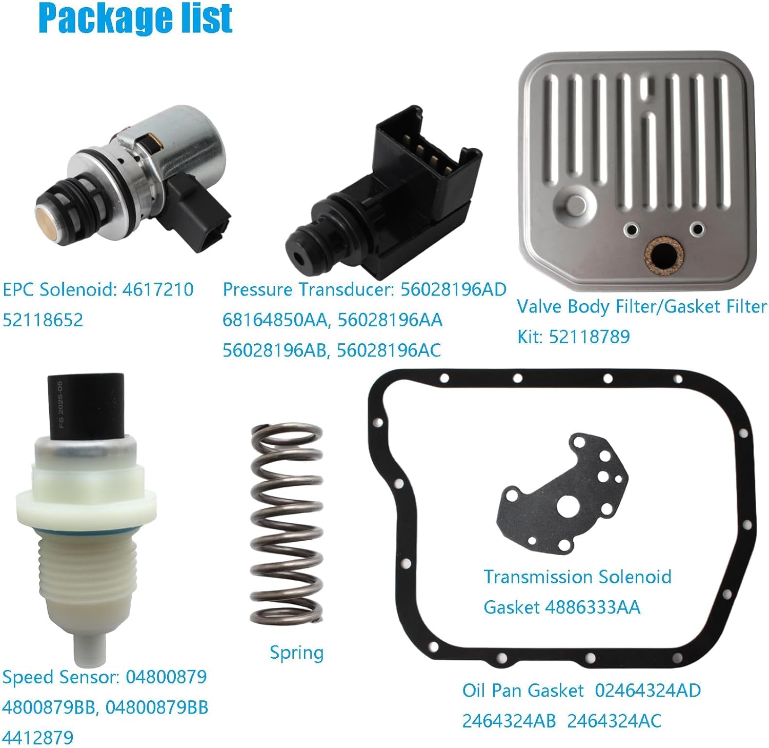 AUCERAMIC Governor Pressure Sensor Solenoid Kit Fit for Dodge Ram 1500 2500 3500 Dakota Durango 2001-2009 for Jeep Grand Cherokee 2001-2004 A500 A518 A618 42RE 44RE 46RE 47RE 48RE Transmission 2000-up