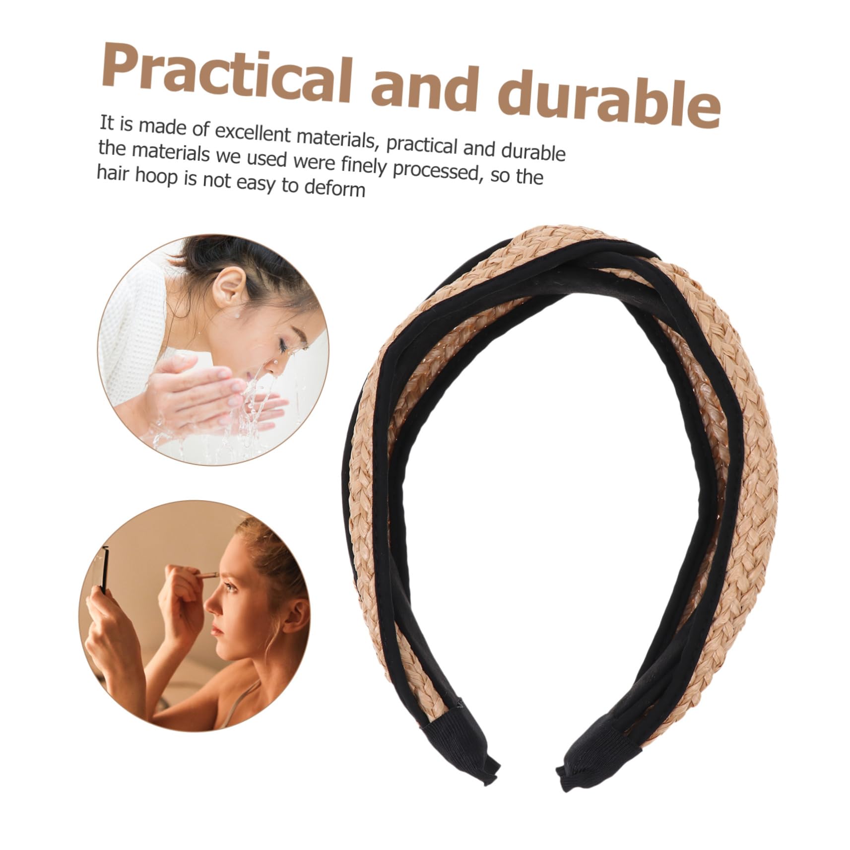 FRCOLOR 3 Piezas Diadema Tejida De Diademas De Niñas De s Con Estilo Para Las Mujeres Lazo De Pelo Trenzado Simple De Vacaciones Anudada Tela